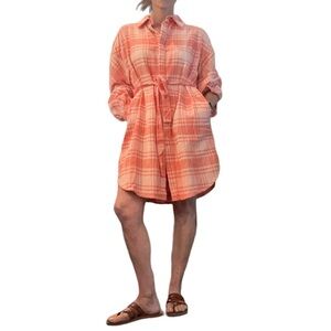 Size Small French Connection Cozy Arla Flannel Belted Shirt Dress